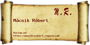 Mácsik Róbert névjegykártya