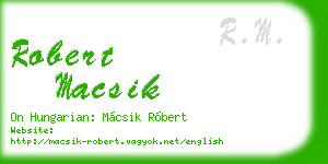 robert macsik business card