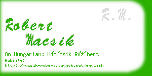 robert macsik business card